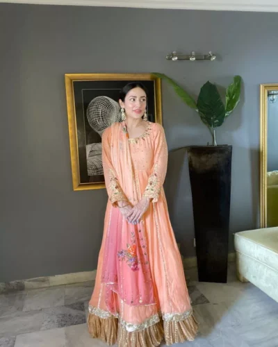 Peach Anarkali