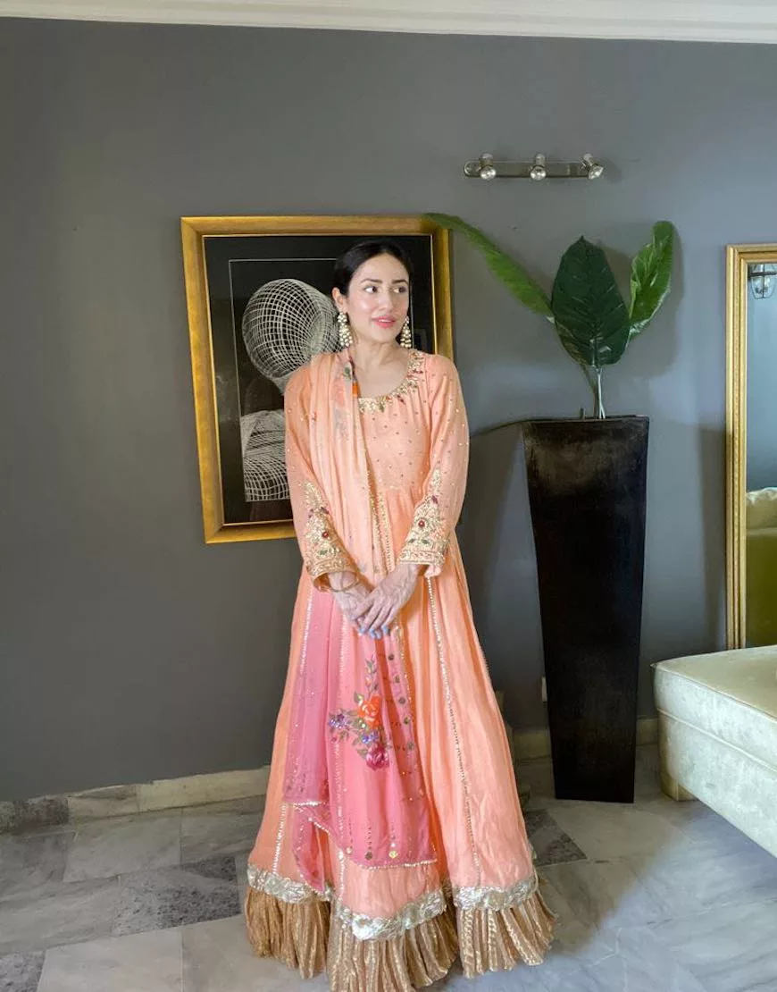 Peach Anarkali
